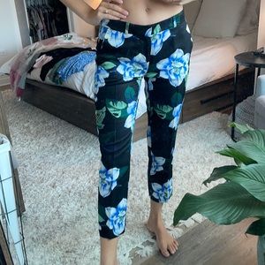 Silky banana republic ankle pants floral